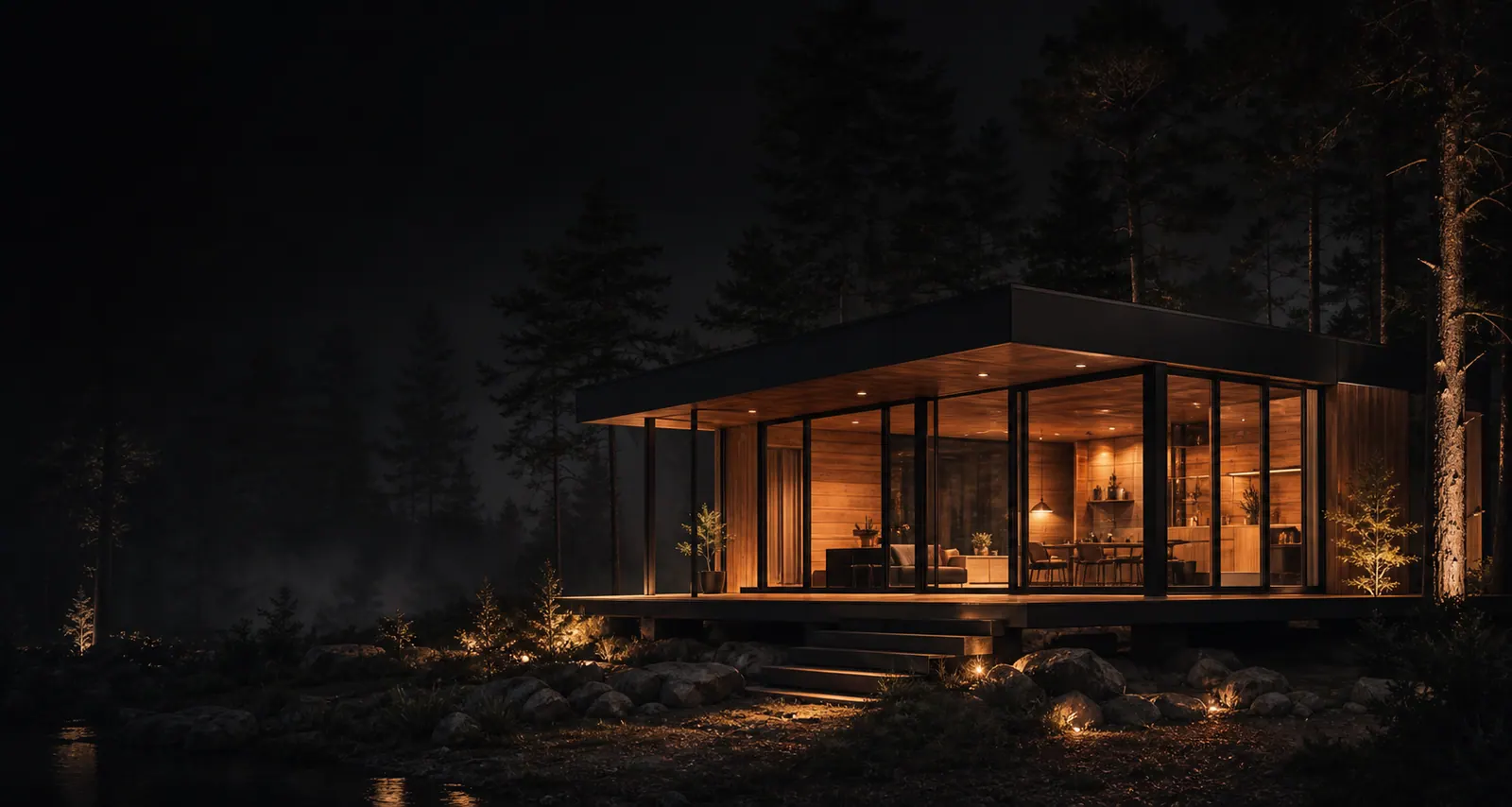 Orman içinde modern ve aydınlık bir tiny house